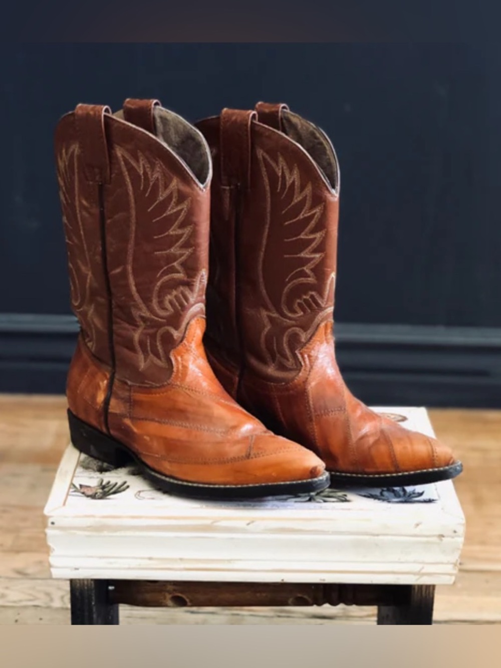 Brown Leather Western Cowboy boots
